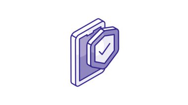 Mobil güvenliğin vektör tasarımlı koruma kalkanı