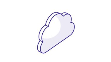 Güvenli bulut, bulut koruması, bulut güvenliği izometrik ikon tasarımı