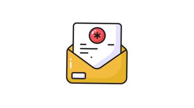 Tıbbi posta, acil durum posta vektörü konsept simge animasyonunu gösteren mektup zarflı tıbbi işaret