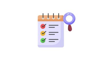 Kontrol listesi doğrulama kavramı vektör tasarımı gösteren büyüteç