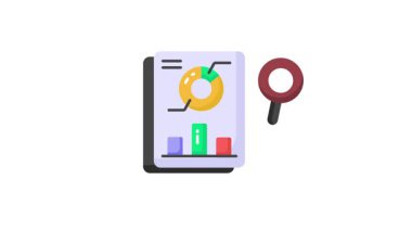 İş raporunun bu dikkatlice hazırlanmış simge animasyonunu, analitik rapor vektörünü kontrol et