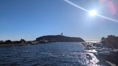 Enoshima island from route 134, Japan clipart