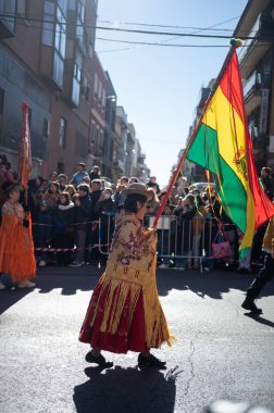 Madrid Spain. January 22, 2023; Chinese new year parade 2023. Year of the water rabbit.