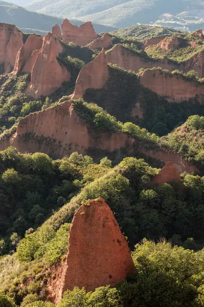 stock image Eroded Sandstone Hoodoos in a Vibrant Landscape