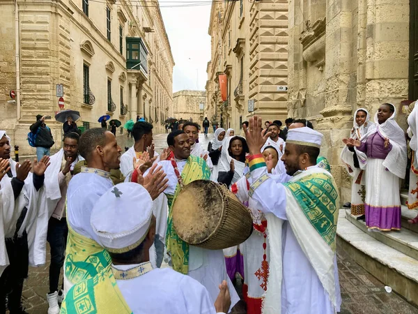 2023 Валлетта Мальта Єпіфанія Еритрейських Православних Християн Які Живуть Мальті — стокове фото