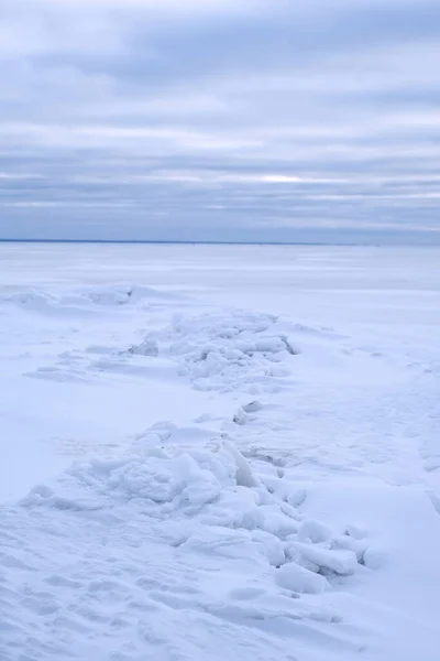 Зимний Пейзаж Замерзшим Морем — стоковое фото