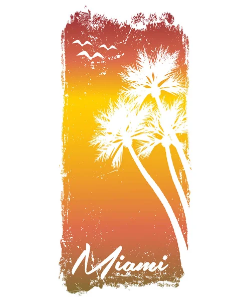 Miami Plage Sud Illustration Conception Vectorielle Graphique Bon Pour Impression — Image vectorielle
