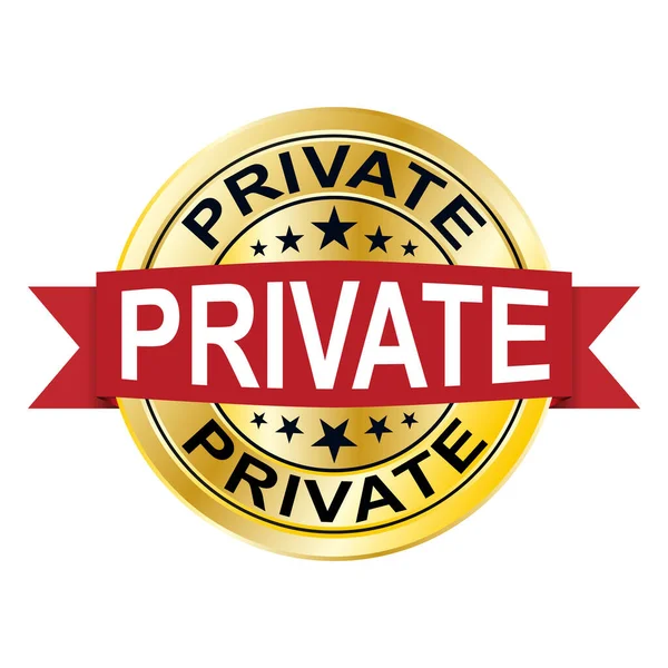 Private Goldplakette Sign Shine Logo Vector — Stockvektor