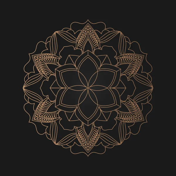 Mandala Découpe Laser Motif Floral Doré Ornement Silhouette Orientale Conception — Image vectorielle