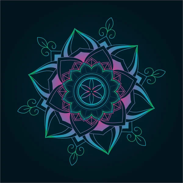 Ίντιαν Floral Paisley Μοτίβο Στολίδι Ethnic Mandala Πετσέτα Yoga Mat — Διανυσματικό Αρχείο