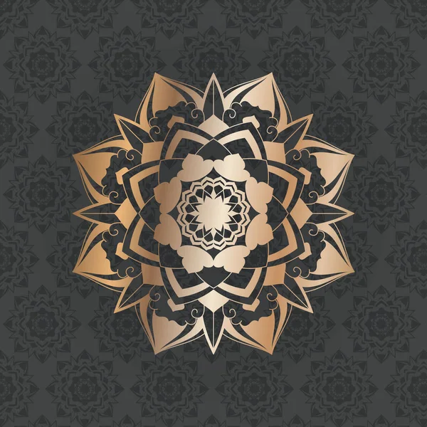 Impression Mandala Bohème Livre Coloriage Stress Tatouage Design Oriental Indien — Image vectorielle