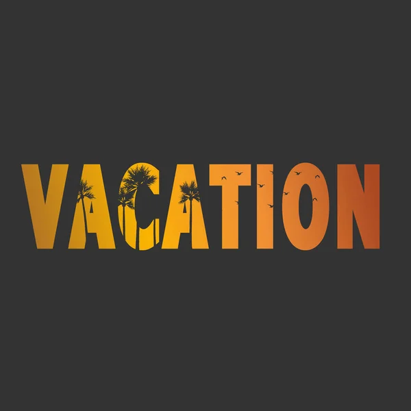 Vector Logo Design Template Vacation Palm Tree Abstract Summer Vacation — Stock Vector