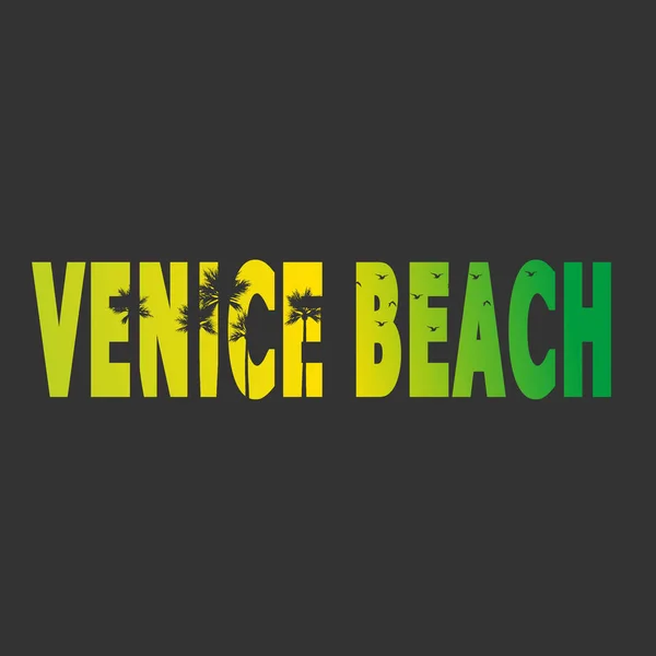 Venice Beach Theme Vintage Print Design Shirt Print Other Uses — Vector de stock