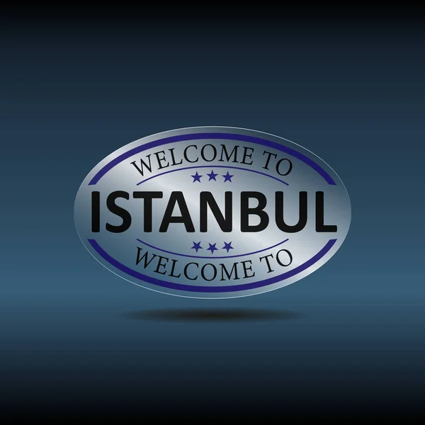 Welcome Istanbul Vector Stamp Logo Sign Badge Isolated Background — Stock Vector