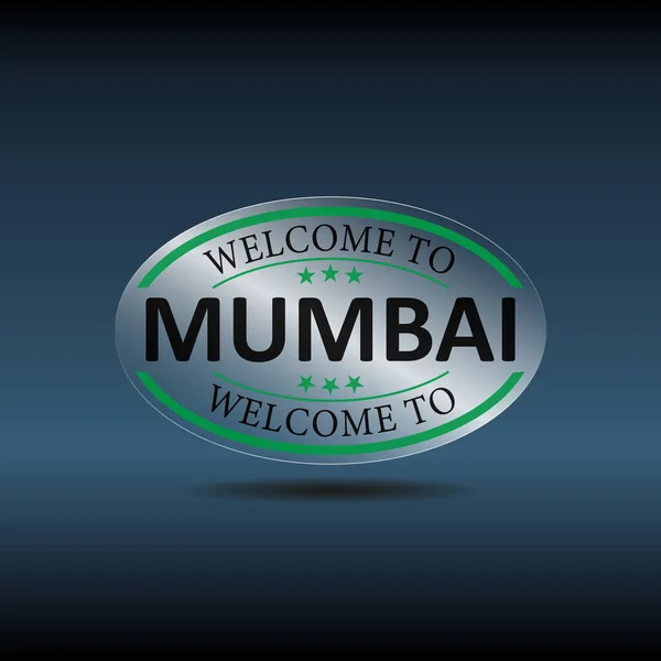 Mumbai Bienvenue Mumbai Glas Logo Badge Signe — Image vectorielle