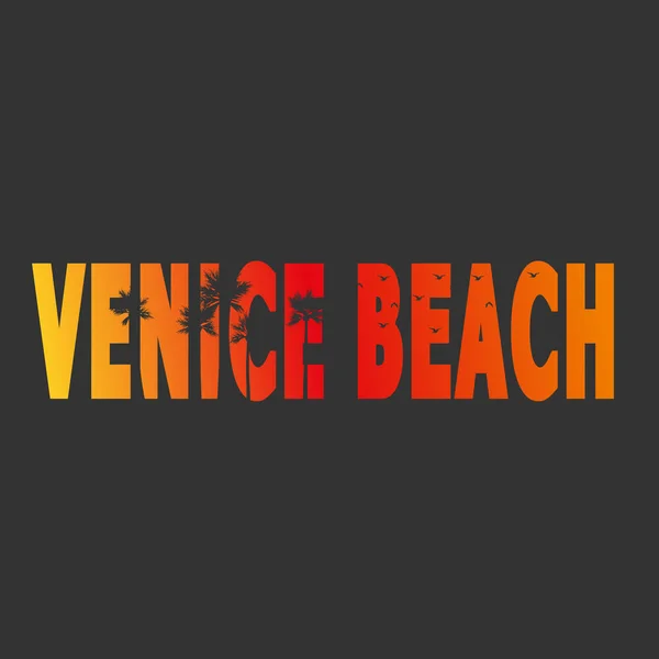 Venice Beach Theme Vintage Print Design Shirt Print Other Uses — Stock Vector