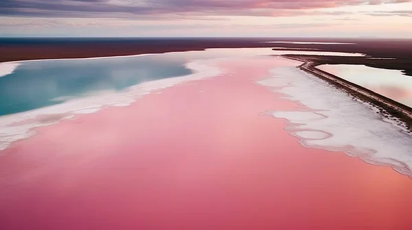 Słony Brzeg Laguna Salada Torrevieja Woda Wygląda Różowo Względu Specjalne — Zdjęcie stockowe