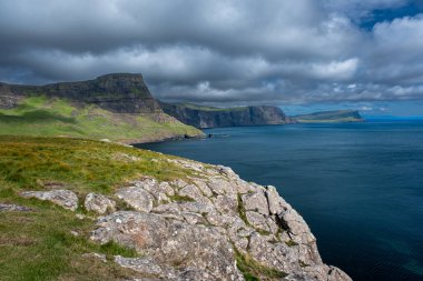 Neist Point Skye Adası, İskoçya, ünlü gün batımı izleme yeri