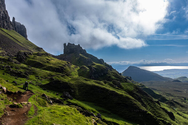 The Quiraing on Isle of Skye, popular hiking destination