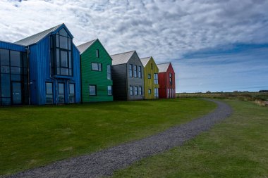 Renkli evler John O 'Groats, İskoçya, Birleşik Krallık