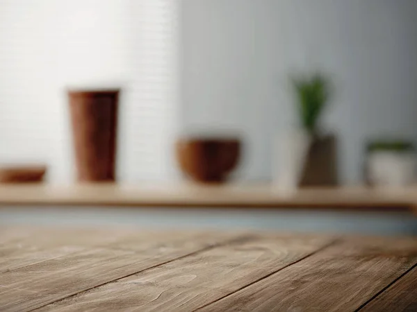 Leere Tischplatte Gegen Das Fenster Küchentisch — Stockfoto