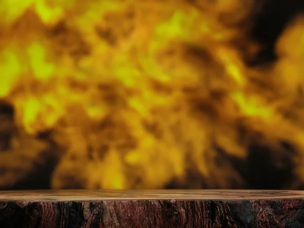 Fiery Glow Illuminates Textured Wood — Stock Photo, Image