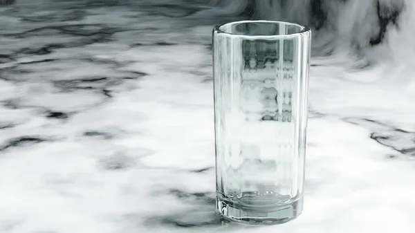 Transparent Glass Tumbler Marble Surface — Stock Photo, Image