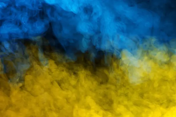 Resumen Fondo Textura Humo Azul Amarillo Imagen de archivo