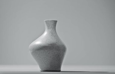 Çatlak desenli kavisli seramik vazo. 3 Boyutlu Hazırlama