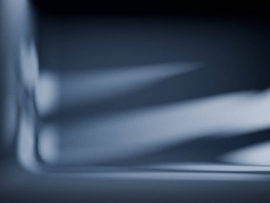 Pürüzsüz yüzeyde soyut Mavi Gölgeler. 3B Hazırlama