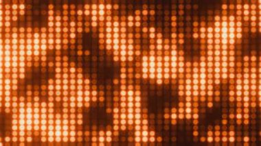 Işıl ışıl turuncu LED mozaik soyut kompozisyonda sıcaklığı çağrıştırıyor. Döngü Canlandırması.