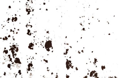 Beyaz yüzeydeki Grunge pas lekeleri soyut endüstriyel bozulma dokusu ile