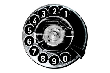 Soyut Tek Renkli Telefon Çevirmeli Telefon Beyazda İzole Edildi