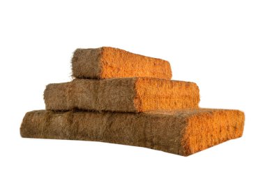 Altın Saman Bale Yığını Ilık Günbatımından Aydınlanan Beyaz Aydınlanan