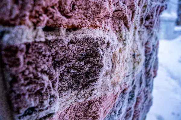 Textur Bakgrund Frusen Täckt Med Snö — Stockfoto