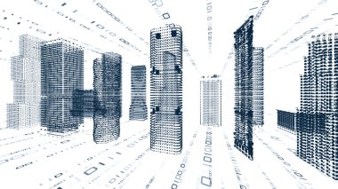 Digital transformation and cloud computing concept. Earth background. 3D illustration.