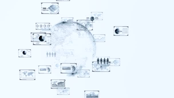 Cidade Inteligente Conceito Data Center Transformação Digital Computação Nuvem Ilustração — Vídeo de Stock
