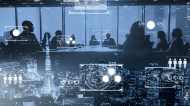 Yapay zeka ve dijital teknolojinin gücünü kullanarak insanlığa umut getirme görüntüsü, yapay zeka ve insanlar arasındaki birlikte yaşamın görüntüsü..