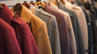 Lüks kostümler lüks bir mağazada sergileniyor. zengin hayat. Rahat yaşam tarzı.