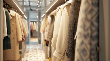 Lüks kostümler lüks bir mağazada sergileniyor. zengin hayat. Rahat yaşam tarzı.