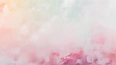 Ethereal watercolor clouds blending from coral pink to pale jade. PPT and homepage background. clipart