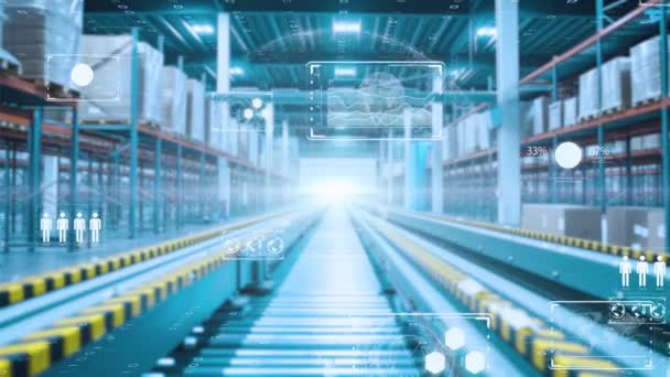 最新の技術と人工知能を活用したAi 物流によって自動化された効率的な倉庫物流プロセス — ストック動画