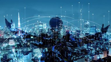 Küresel dijital ekonomi görselleştirme, yapay zeka güdümlü küresel ağ