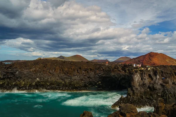 Falésias Los Hervideros Lanzarote Ilhas Canárias Espanha — Fotografia de Stock
