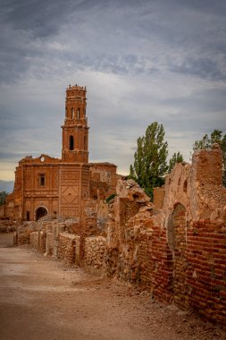 Eski Belchite kasabası. Zaragoza. İspanya.
