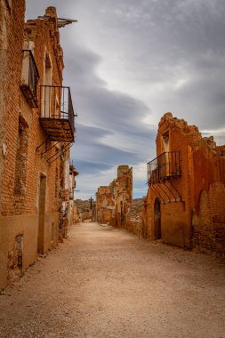 Eski Belchite kasabası. Zaragoza. İspanya.