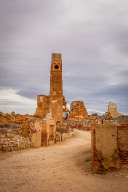 Eski Belchite kasabası. Zaragoza. İspanya.
