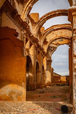 Eski Belchite kasabası. Zaragoza. İspanya.