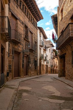 Rubielos de Mora sokakları. Teruel. İspanya.