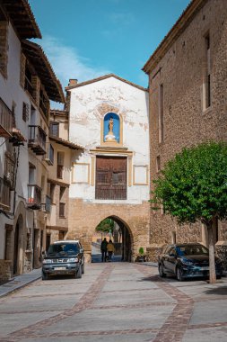 Rubielos de Mora sokakları. Teruel. İspanya.